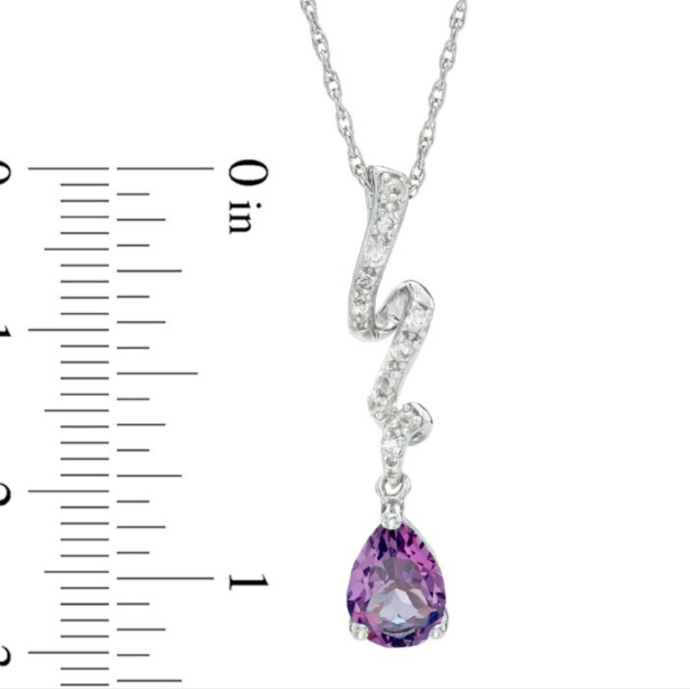 People's Jewellers Amethyst & White Lab Created Sapphires in 925 Silver